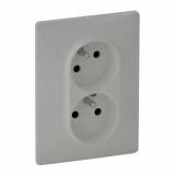 LEGRAND - GNIAZDO PODWÓJNE Z UZIEMIENIEM TYPU MONOBLOK Z PRZESŁONĄ ALUMINIUM 16 A - 250 V~ VALENA LIFE - 753386