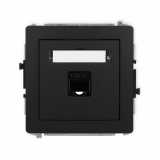 KARLIK - DECO; Mechanizm gniazda komputerowego pojedynczego 1xRJ45, kat. 5e, 8-stykowy czarny mat - 12DGK-1