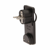 ORNO - WTYCZKA KĄTOWA PŁASKA Z UCHWYTEM 16A 250V 2P CZARNY  - OR-AE-1311/B