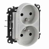 LEGRAND - GNIAZDO PODWÓJNE Z UZIEMIENIEM ALUMINIUM VALENA LIFE - 753390