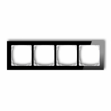 KARLIK - DECO Ramka uniwersalna 4-krotna - efekt szkła (ramka: czarna; spód: biały) - 12-0-DRS-4