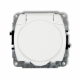 KARLIK - Mechanizm gniazda bryzgoszczelnego 2P+Z SCHUKO (klapka biała) - GPB-1s