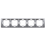KONTAKT SIMON - Ramka 5-krotna NEOS – uniwersalna poziom i pion; stal inox - BMRC5/21