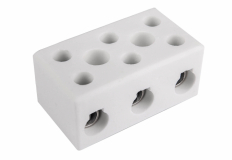 SIMET - Złączka gwintowa porcelanowa z otw. montażowymi,16 mm2, 3 tory - (kolor biały) - 80733516