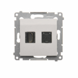 KONTAKT SIMON - GNIAZDO HDMI + RJ45 KAT.6 BIAŁY SIMON 54 - DGHRJ45.01/11