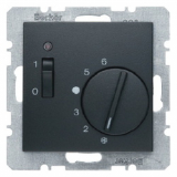 HAGER - REGULATOR TEMPERATURY POMIESZCZENIA 24V Z ZESTYKIEM ZWIERNYM ELEMENTEM CENTRALNYM I ŁĄCZNIKIEM ANTRACYT B.KWADRAT/B.3/B.7 - 20311606