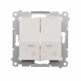 KONTAKT SIMON - Łącznik krzyżowy podwójny z podświetleniem (moduł) 10AX, 250V~, szybkozłącza; biały - DW7/2L.01/11