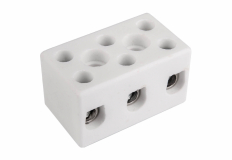 SIMET - ZŁĄCZKA GWINTOWA PORCELANOWA Z OTWORAMI MONTAŻOWYMI, 10 MM2, 3 TORY - (KOLOR BIAŁY) CPO-15A-3P - 80723516