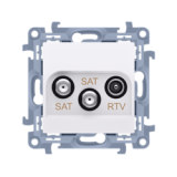 KONTAKT SIMON - GNIAZDO ANTENOWE SATELITARNE PODWÓJNE SAT-SAT-RTV BIAŁY SIMON 10 - CASK2.01/11