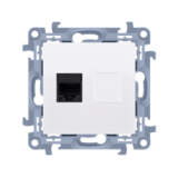 KONTAKT SIMON - GNIAZDO KOMPUTEROWE POJEDYNCZE RJ45 KAT. 6 BIAŁY SIMON 10 - C61.01/11