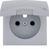 HAGER - ELEMENT CENTRALNY DO GNIAZDA Z UZIEMIENIEM Z POKRYWĄ Z PRZYSŁONAMI STYKÓW ALUMINIUM MAT LAKIEROWANY B.KWADRAT/B.7 - 3965838994