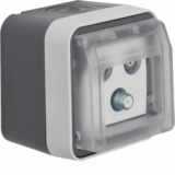 HAGER - GNIAZDO ANTENOWE R+TV+SAT KOŃCOWE Z KLAPKĄ KOMPLETNE IP55 SZARY W.1 - 12033535