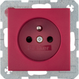 HAGER - ELEMENT CENTRALNY DO GNIAZDA Z UZIEMIENIEM Z PRZYSŁONAMI CZERWONY B.3/B.7 - 3965760062