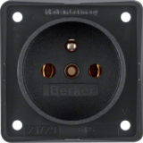 HAGER - GNIAZDO Z UZIEMIENIEM MECHANIZM CZARNY MAT INTEGRO FLOW - 9618505