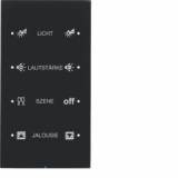 HAGER - SENSOR DOTYKOWY POCZWÓRNY KONFIGUROWALNY CZARNY SZKŁO R.3 - 75144155
