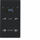 HAGER - SENSOR DOTYKOWY PODWÓJNY Z REGULATOREM TEMPERATURY KONFIGUROWALNY CZARNY SZKŁO R.3 - 75642155