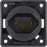 HAGER - GNIAZDO Z UZIEMIENIEM 'SZWAJCARIA' TYP 13 MECHANIZM CZARNY MAT INTEGRO FLOW  - 9624905