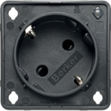 HAGER - GNIAZDO SCHUKO 45° Z DIODA KONTROLNĄ SNAP-IN 2 MM ANTRACYT MAT MECHANIZM INTEGRO  - 947132505