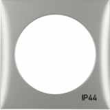 HAGER - RAMKA POJEDYNCZA Z NADRUKIEM 'IP44' BEZ USZCZELKI CHROM MAT LAKIEROWANY INTEGRO FLOW - 918272568
