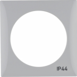 HAGER - RAMKA POJEDYNCZA Z NADRUKIEM 'IP44' BEZ USZCZELKI SZARY POŁYSK INTEGRO FLOW  - 918272597