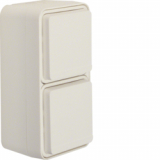 HAGER - GNIAZDO SCHUKO 2P+Z KOMPLETNE PODWÓJNE PIONOWE IP55 BIAŁY W.1  - 47703522