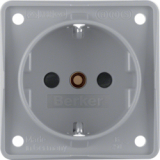 HAGER - GNIAZDO SCHUKO Z PODWYŻSZONĄ OCHRONĄ STYKÓW SZARY MAT INTEGRO FLOW  - 941952506