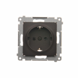 KONTAKT SIMON - Gniazdo Schuko z przesłonami (moduł) 16A, 250V~, zaciski śrubowe; brąz mat - DGSz1Z.01/46
