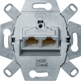 HAGER - MECHANIZM GNIAZDA KOMPUTEROWEGO PODWÓJNEGO RJ45 UAE EKRANOWANE KAT. 6 KLASA E ONE.PLATFORM - 455501