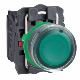 SCHNEIDER ELECTRIC - PRZYCISK PŁASKI ZIELONY LED 230-240V PLASTIKOWY - XB5AW33M5
