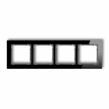 KARLIK - Ramka uniwersalna 4-krotna - efekt szkła (ramka: czarna; spód: grafitowy) - 12-11-DRS-4