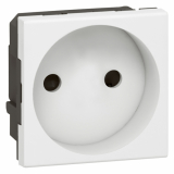 LEGRAND - GNIAZDO POJEDYNCZE PODŁĄCZENIE PRZEZ ZACISKI AUTOMATYCZNE-2 MODUŁY 16A-250V BIAŁE MOSAIC - 077110