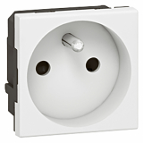 LEGRAND - GNIAZDO POJEDYNCZE Z UZIEMIENIEM PODŁĄCZ PRZEZ ZACISKI ŚRUBOWE 4 MM2-2 MODUŁY 16A-250V~ BIAŁE MOSAIC - 077113