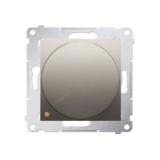 KONTAKT SIMON - Ściemniacz obrotowy do LED ściemnialnych 230 V (moduł) 2–250 W; złoty mat. Maksymalna ilość zródeł LED - 10 szt. - DS9L.01/44
