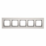 KONTAKT SIMON - Ramka 5-krotna Nature-Metal, INOX KLASYCZNY, IP20/IP44* (*IP44-należy zastosować zestaw uszczelek DUN5) - DRN5/77