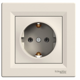 SCHNEIDER ELECTRIC - GNIAZDO POJEDYNCZE Z/U SCHUKO, KREMOWE ASFORA. - EPH2900123
