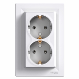 SCHNEIDER ELECTRIC - GNIAZDO PODWÓJNE SCHUKO, BIAŁE ASFORA. - EPH9900121