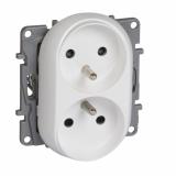 LEGRAND - GNIAZDO PODWÓJNE Z UZIEMIENIEM 2X2P+Z DO RAMEK WIELOKROTNYCH Z PRZESŁONAMI ZACISKI ŚRUBOWE 16A 250V IP20 BIAŁY NILOE2 - 764542