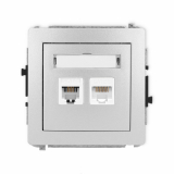 KARLIK - DECO; Gniazdo Komputerowe-Telefoniczne RJ45 + RJ11 srebro 7DGTK - 7DGTK