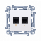 KONTAKT SIMON - Gniazdo RJ45 kat. 6 + gniazdo telefoniczne RJ11 (moduł); biały - C6T.01/11
