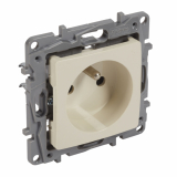 LEGRAND - GNIAZDO POJEDYNCZE Z UZIEMIENIEM 2P+Z ZACISKI ŚRUBOWE 16A 250V IP20 KREMOWY NILOE2 - 764640