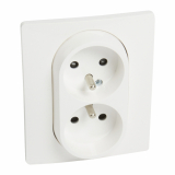 LEGRAND - GNIAZDO PODWÓJNE Z UZIEMIENIEM 2X2P+Z Z PRZESŁONAMI ZACISKI ŚRUBOWE KOMPLETNE 16A 250V IP20BIAŁY NILOE - 764541
