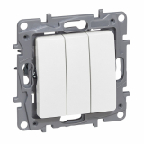 LEGRAND - ŁĄCZNIK POTRÓJNY ZACISKI ŚRUBOWE 10AX BIAŁY NILOE2 - 764503
