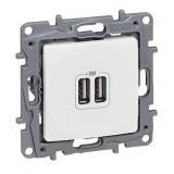 LEGRAND - GNIAZDO PODWÓJNE USB 2400 MA BIAŁY NILOE - 764594