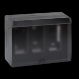 KONTAKT SIMON - Obudowa natynkowa S500 z pokrywą 3-modułowa, 6x K45; kompletna; szary grafit - 51040003-038