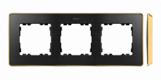 KONTAKT SIMON - Ramka 3-krotna, Detail SELECT-metal, GRAFIT / podstawa Złota - 8201630-242