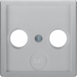 HAGER - ELEMENT CENTRALNY DO GNIAZDA ANTENOWEGO 2- I 3-WYJŚCIOWEGO ALUMINIUM AKSAMIT LAKIEROWANY Q.1/Q.3 - 12036084