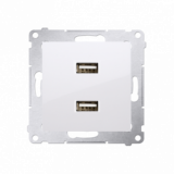 KONTAKT SIMON - ŁADOWARKA 2XUSB 2.1A 5V DC 230V BIAŁY SIMON 54 - DC2USB.01/11