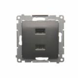 KONTAKT SIMON - ŁADOWARKA 2XUSB 2.1 A 5V DC 230V ANTRACYT SIMON 54 - DC2USB.01/48