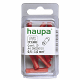 HAUPA - ZŁĄCZKA DOCZOŁOWA IZOLOWANA 0,5-1,0 MM PVC CZERWONA 10 SZT. - 260350/10/B
