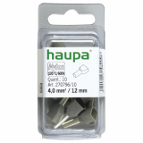 HAUPA - KOŃCÓWKA TULEJKOWA TWIN 4,0/12 SZARA 10 SZT. - 270796/10/B
